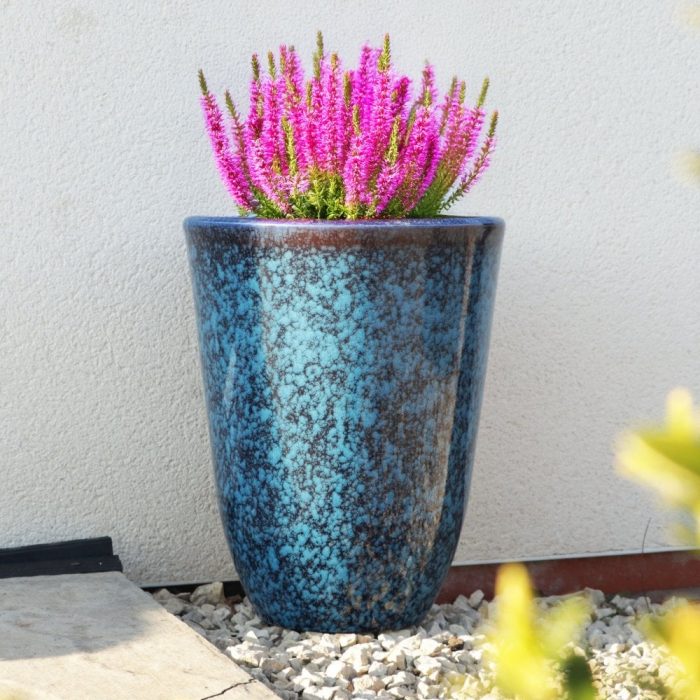 Jack Stonehouse Tall Dapple Blue Planter