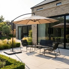 3m Banana Cantilever Hanging Garden Parasol with Crank Handle