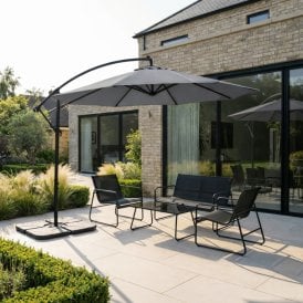 3m Banana Cantilever Hanging Garden Parasol with Crank Handle