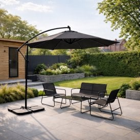 3m Banana Cantilever Hanging Garden Parasol with Crank Handle