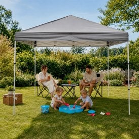 3m x 3m Easy Set-Up, Portable & Compact Garden Party Gazebo with Removable Sides