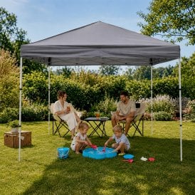 3m x 3m Easy Set-Up, Portable & Compact Garden Party Gazebo with Removable Sides