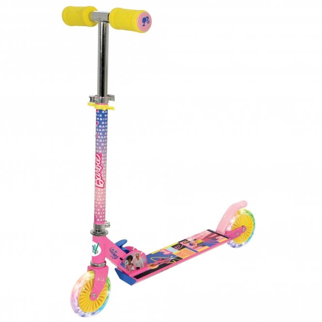  Kids Folding Inline Scooter for Girls and Boys - Officially Licensed Adjustable with Light Up Wheels