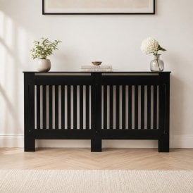 Black Vertical Line Radiator Cover