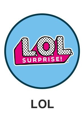 Lol surprise logo on light blue circle for lol surprise themed toys