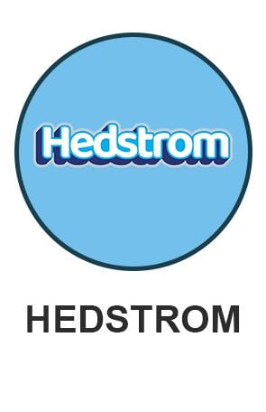 Hedstrom logo on light blue circle for hedstrom themed toys
