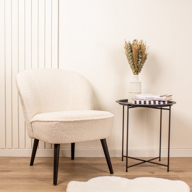 Cream Teddy Boucle Cocktail Chair