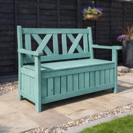 Darcy Wooden Garden Storage Bench Seat - Green