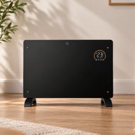 Glass Panel Smart Heater 1500W Portable Smart LED Display Radiator 1.5KW