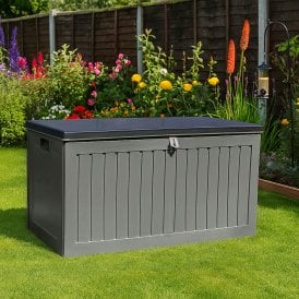 Grey Plastic Outdoor Garden Storage Box 270L