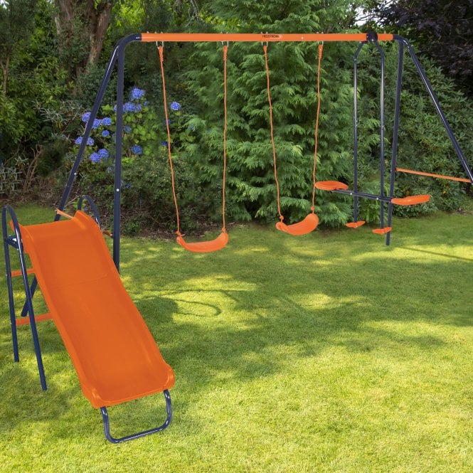  Europa 2 x Swings and Wavy Slide Set Junior Multiplay Ages 3-10yrs