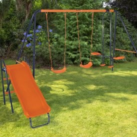 Hedstrom Europa 2 x Swings and Wavy Slide Set Junior Multiplay Ages 3-10yrs