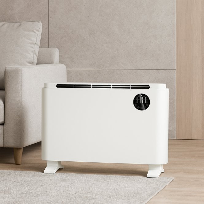 Hestia Electric Metal Panel Heater, Freestanding or Wall Mounted 2000W - White