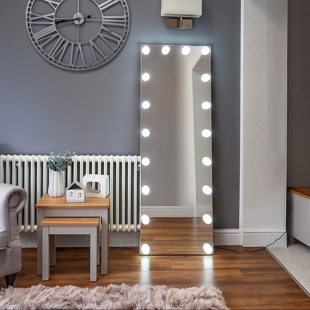 Full Length and Full Body Mirror with Lights Floor Standing Mirror