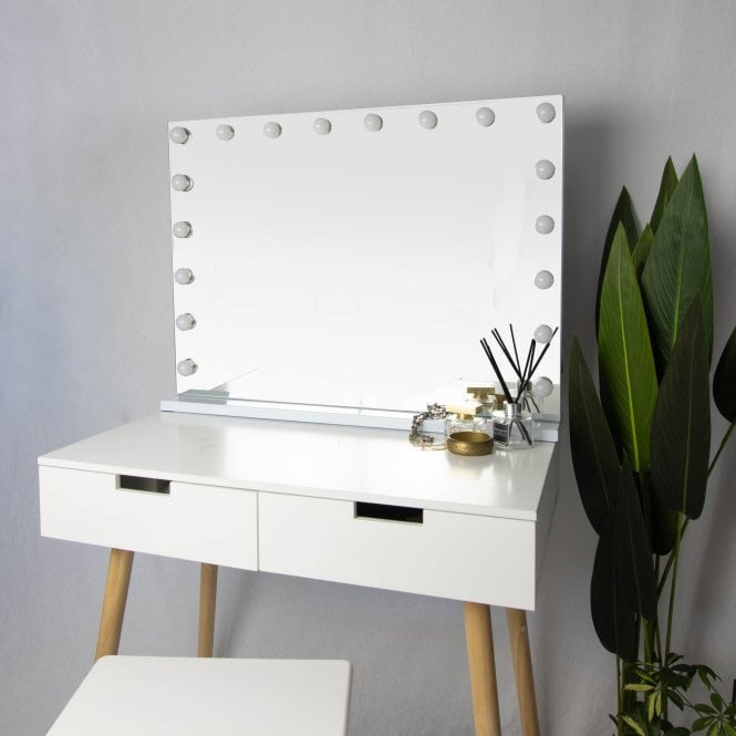 Claudette XL Hollywood Vanity Mirror with LED Lights & USB Charger
