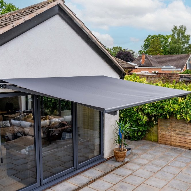 Hampshire Electric Awning with LED Lights 3 x 2.5m - Dark Grey