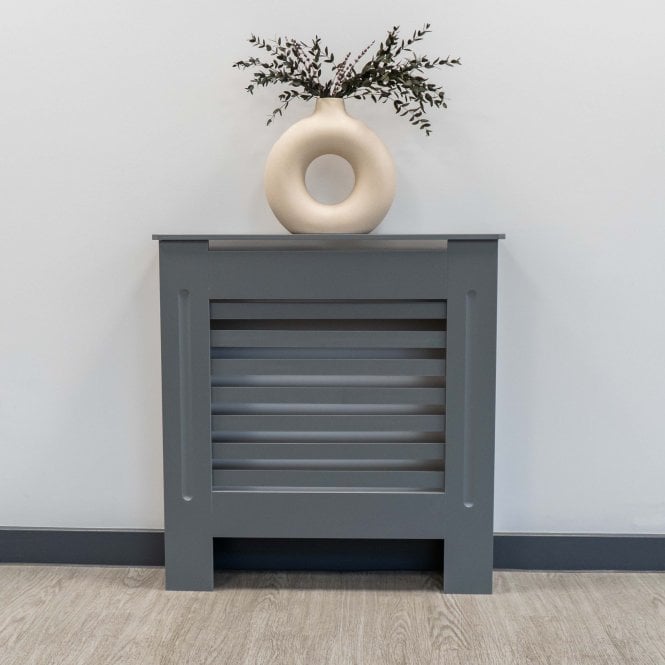 Matt Grey Horizontal Line Radiator Cover 