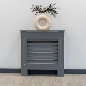 Matt Grey Horizontal Line Radiator Cover 