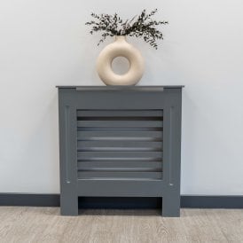 Matt Grey Horizontal Line Radiator Cover 