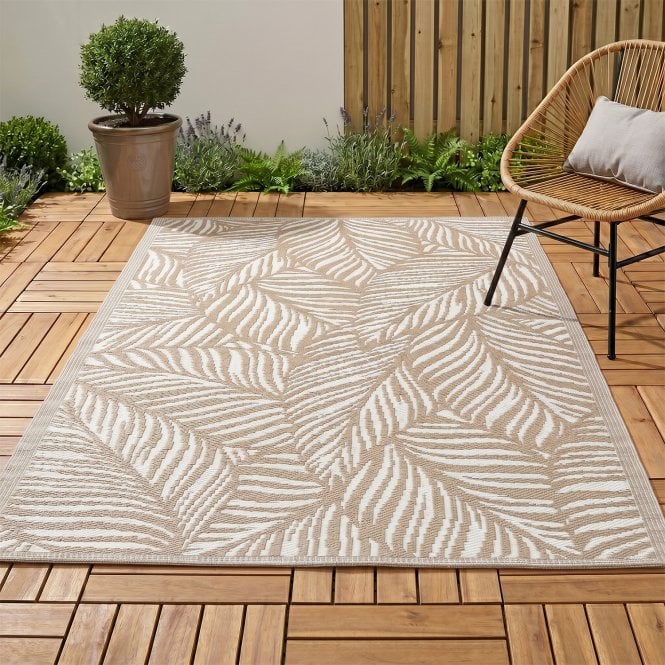Outdoor Rug 120cm x 180cm Waterproof Anti-Slip Garden Carpet - Leaf