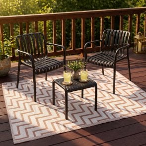 Outdoor Rug 120cm x 180cm Waterproof Anti-Slip Garden Carpet - ZigZag