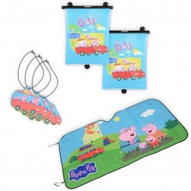 Peppa Pig Car Sunshine Bundle - Sun Shades & Air Freshener Set