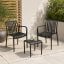 3-Piece Modern Garden Patio Set with 2x Chairs & 1 x Table Weatherproof - Black