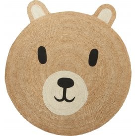 Teddy Bear Round Rug 177cm Natural Seagrass Wicker & Jute