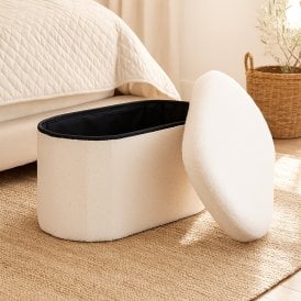 Teddy Boucle Ottoman Storage Bench