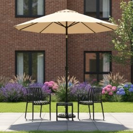 Tilt & Crank Straight Garden Parasol - 2.7m 