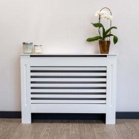 White Horizontal Line Radiator Cover 