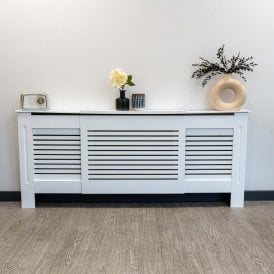 White Horizontal Line Radiator Cover 