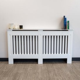 White Vertical Line Radiator Cover
