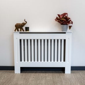 White Vertical Line Radiator Cover