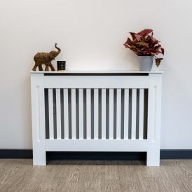 White Vertical Line Radiator Cover