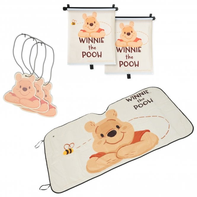 Winnie The Pooh Car Sunshine Bundle - Sun Shades & Air Freshener Set