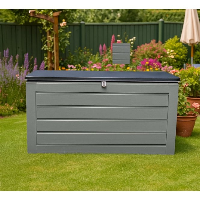 Grey Plastic Outdoor Garden Storage Box 680L
