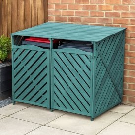 XL Double Wooden Wheelie Bin Storage Shed for 2x 240L (Standard) or 360L (Large) Bins