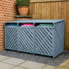 XL Triple Wooden Wheelie Bin Storage Shed for 3x 240L (Standard) or 360L (Large) Bins